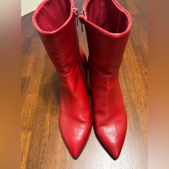 Dolce Vita Anza Red Pointed-Toe Leather Boots - Picture 2 of 12